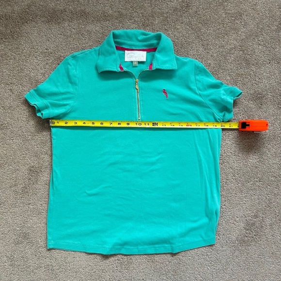 Capagallo golf shirt quarter zip turquoise size M short sleeve polo t-shirt - Picture 6 of 9